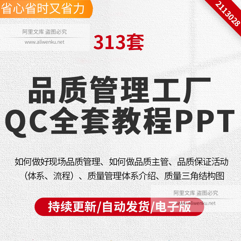 品质管理工厂QC全套教程PPT工厂质检管理实务管理企业管理工厂品