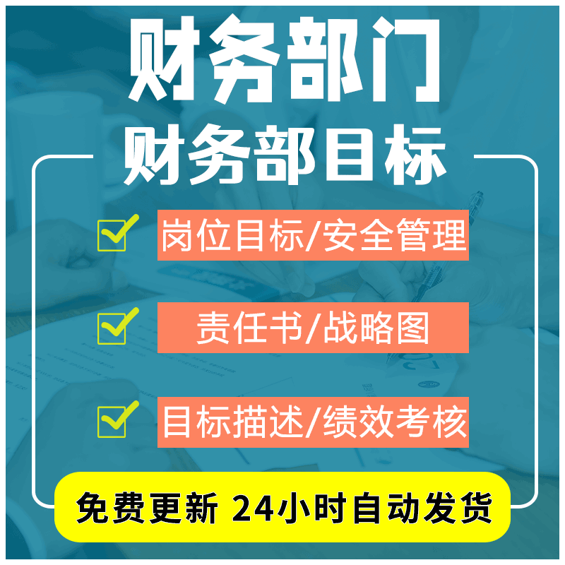 企业财务部安全管理质量目标责任书战略图指标描述及行动方案课件