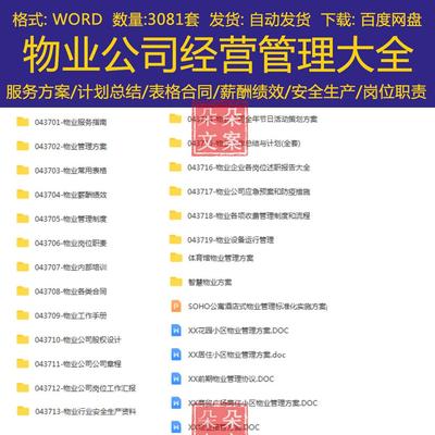 物业公司管理服务方案培训资料薪酬绩效考核制度股权设计岗位职责