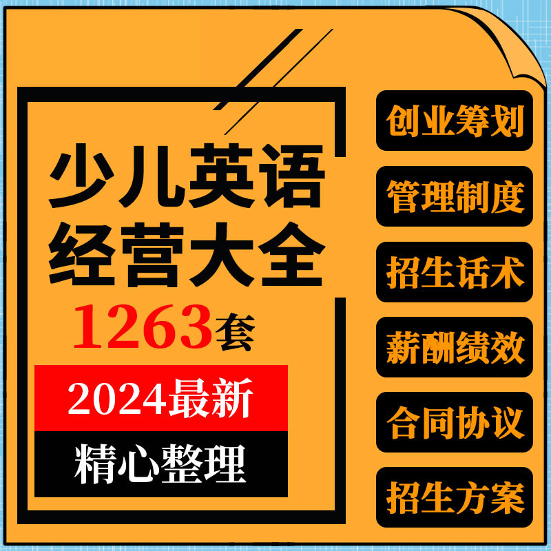 少儿英语教育培训机构创业筹划管理制度招生话术方案合同表格模板