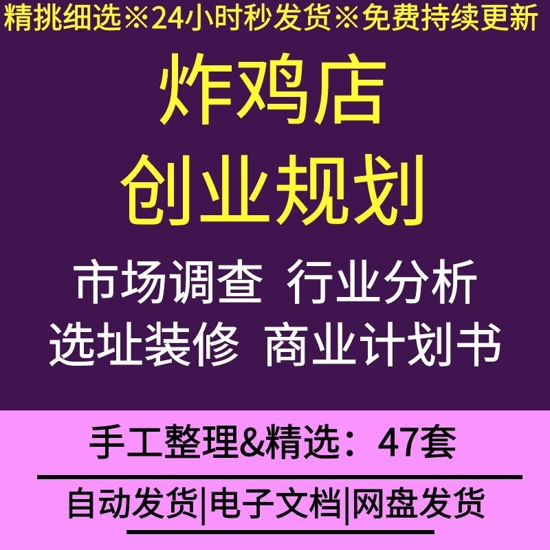 炸鸡小吃店创业规划市场营销环境分析报告选址技巧策略商业计划书
